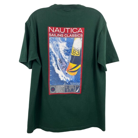 Nautica Other - Nautica NS-83 Sailboat Classic Green Short Sleeve Graphic T-shirt Mens Size MED